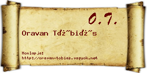 Oravan Tóbiás névjegykártya
